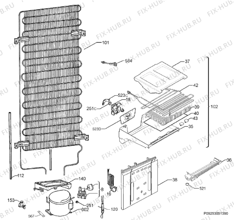 Взрыв-схема холодильника Aeg S73200CNS1 - Схема узла Cooling system 017